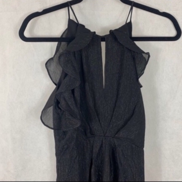 ASTR Black Arielle full length asymmetrical dress shimmer M NWT - Picture 9 of 9